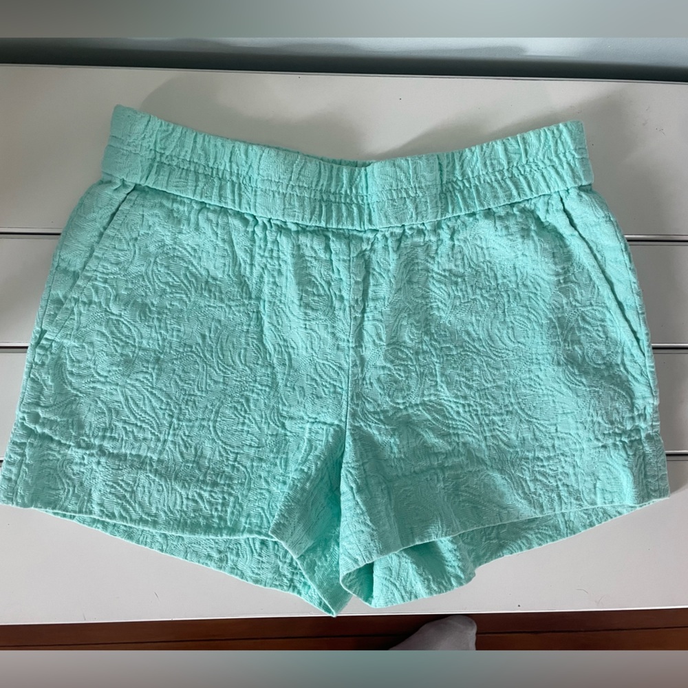 J.Crew turquoise pull on elastic waist shorts